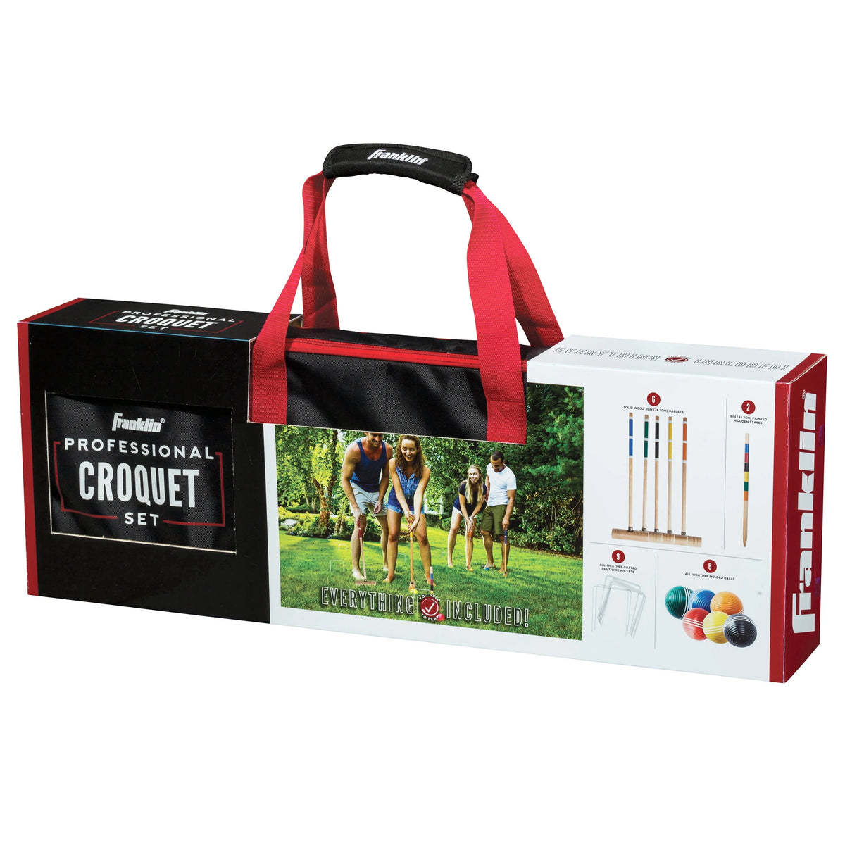 6 Croquet Wood Mallets and All Weather Balls Set U9780