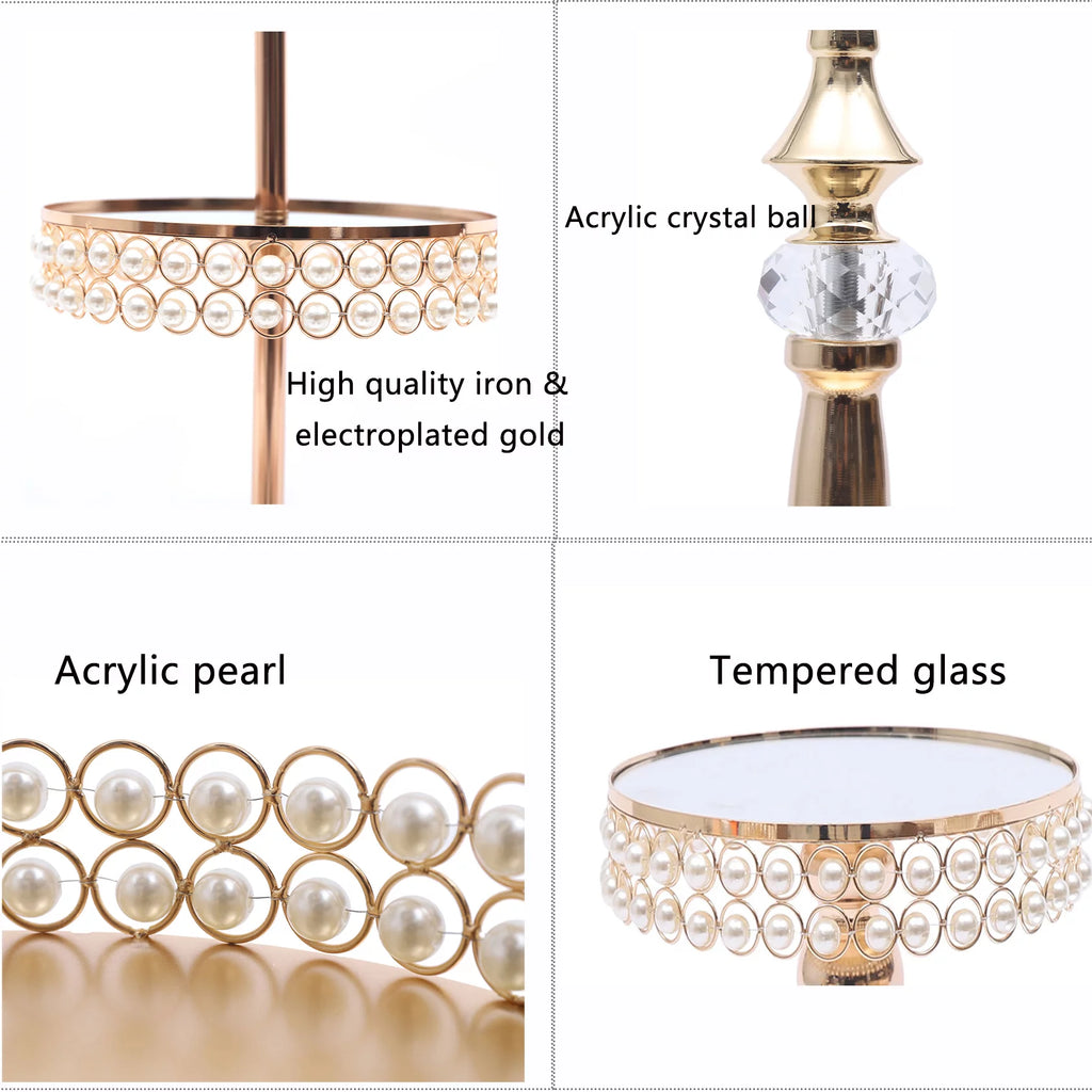 9 Pcs Acrylic Pearl Cake Stand Set C65477