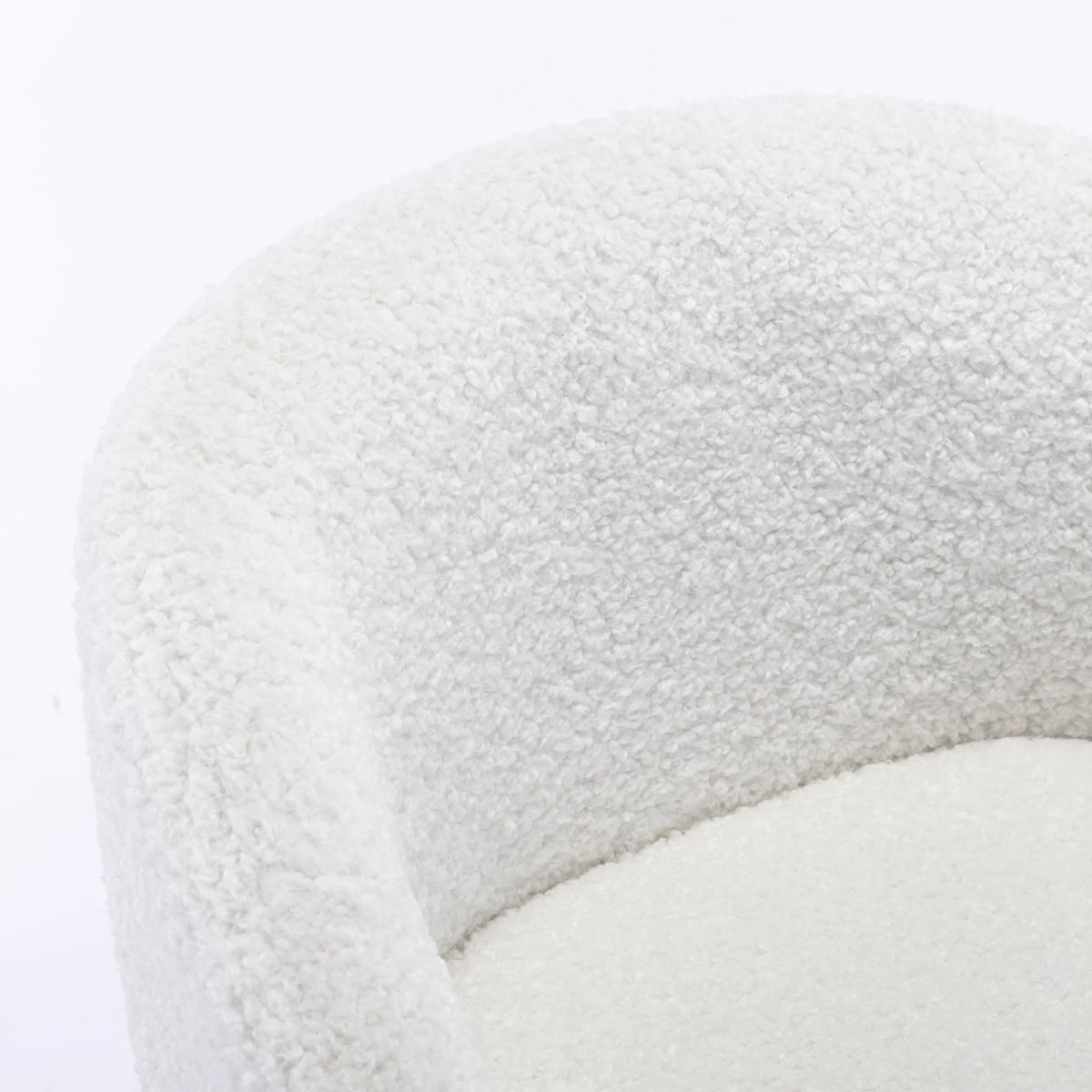 25.6" Sherpa Barrel Swivel Counter Stools Set of 2 White U777