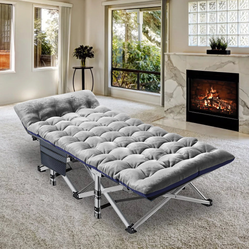 Folding Camping Cot with Cotton Pad & Carry Bag Z9547