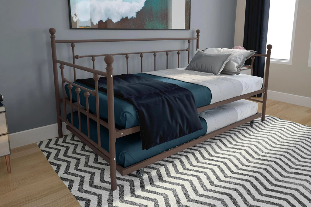 Bronze Metal Daybed and Trundle L527028