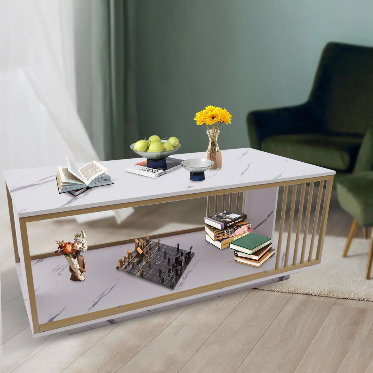 Marble Print Coffee Side End Table K508104