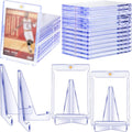 20 Pieces Magnetic Card Holders with 10 Packs Clear Acrylic Stands 35 Pt Clear Trading Cards Cases Protectors R623