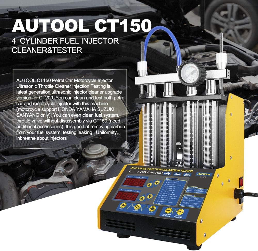 Car Motorcycle Petrol Fuel Injector Cleaner Ultrasonic Cleaner and Injection Tester D36308