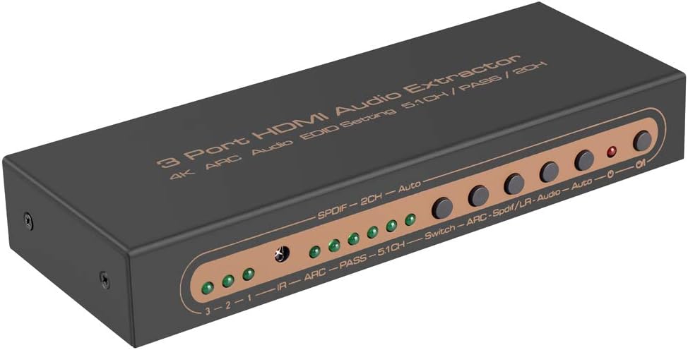 3 Port HDMI Audio Extractor Splitter with Remote A376414