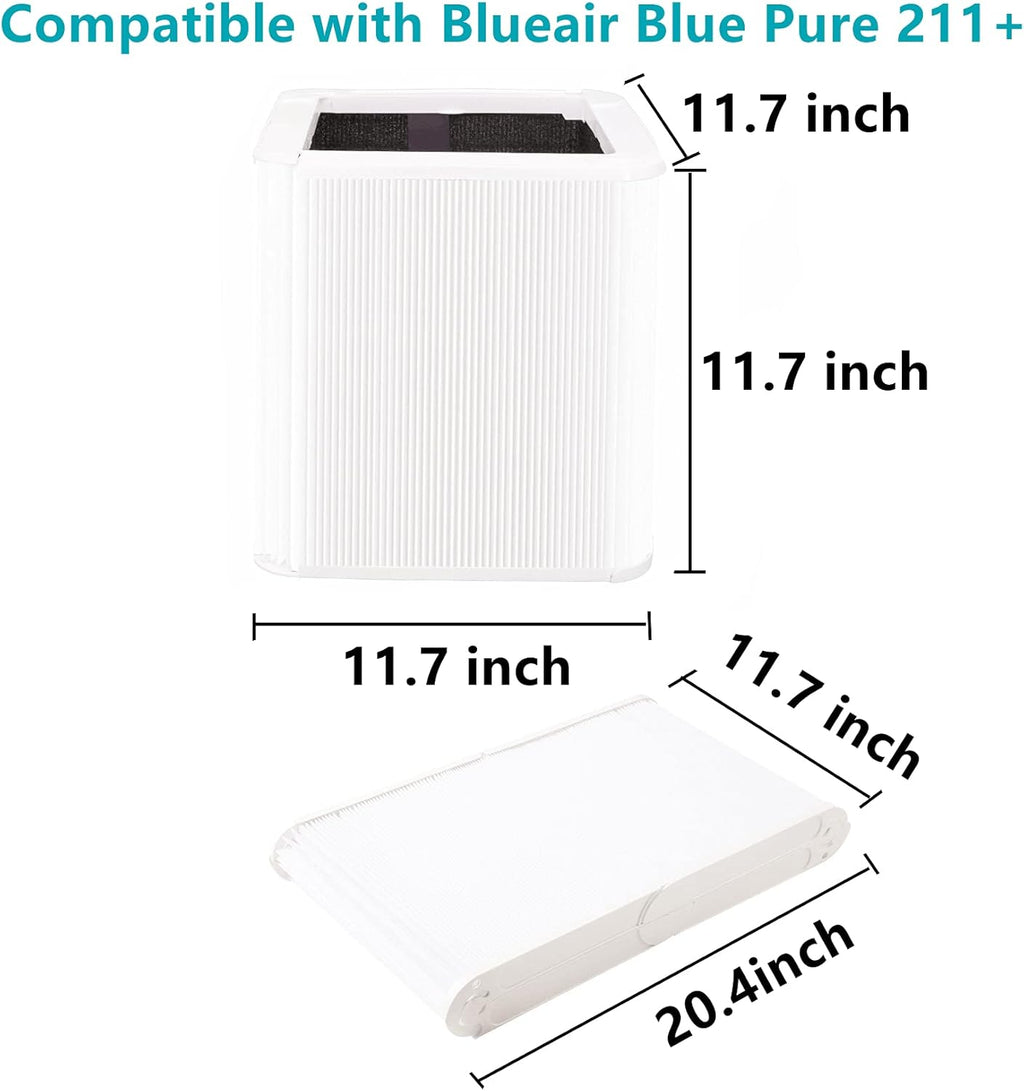 2 Pack Activated Carbon Replacement Filter for Blue Pure 211 Air Purifier A167