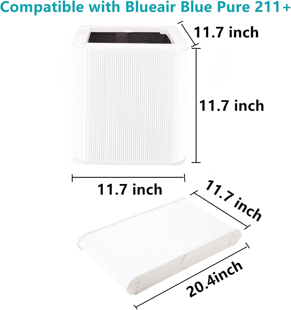 2 Pack Activated Carbon Replacement Filter for Blue Pure 211 Air Purifier A167