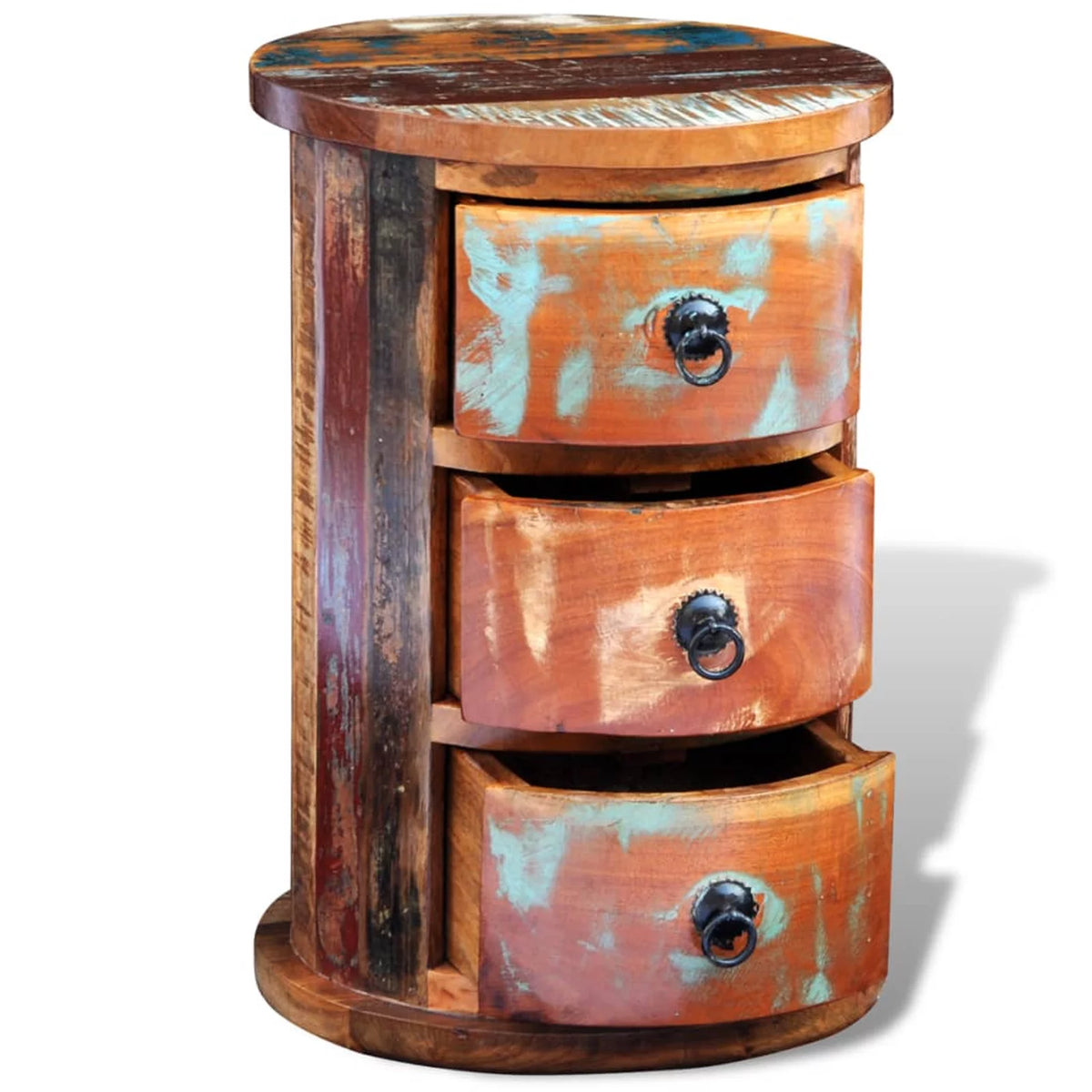 Reclaimed Solid Wood Cabinet with 3 Drawers Q620