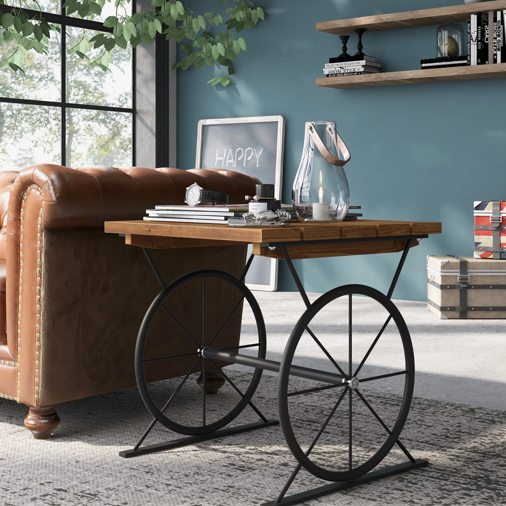 19-inch Metal Wheel Side Table C977342