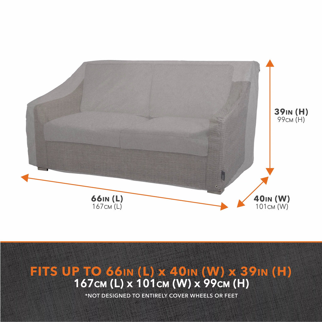 Patio Loveseat Cover, Waterproof, 66"L x 40"W x 39"H, 2-Pack, Granite Gray U4627