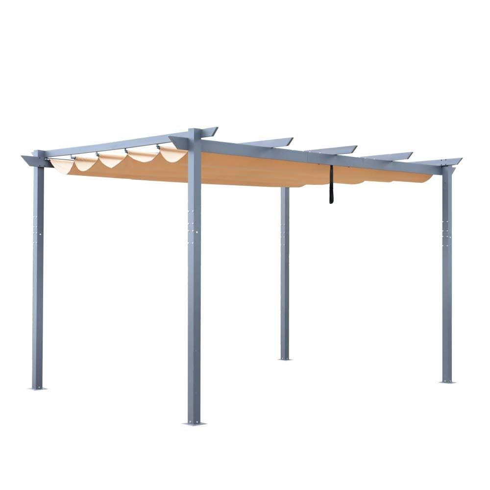 Sand Aluminum Retractable Canopy Pergola A830