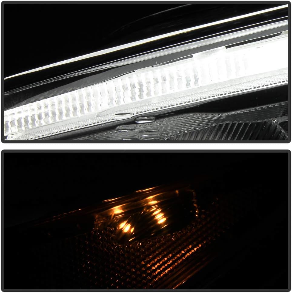 Halogen Chrome Housing LED DRL Headlight Headlamp Assembly O622