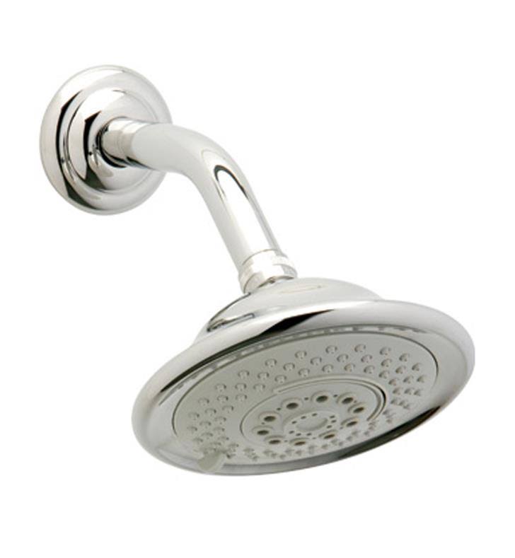 Polished Gold Round Showerhead with Shower Arm Q96437