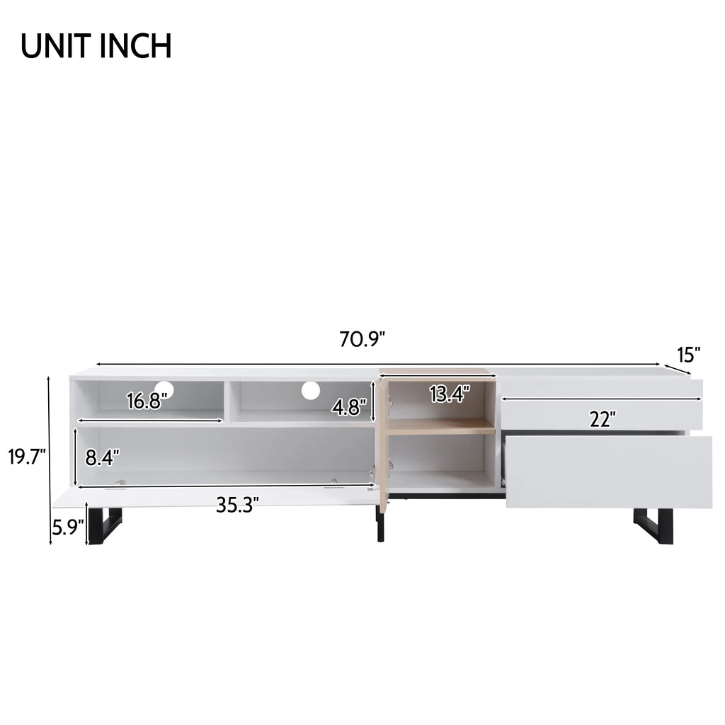 Modern TV Stand with Double Storage Space O51761