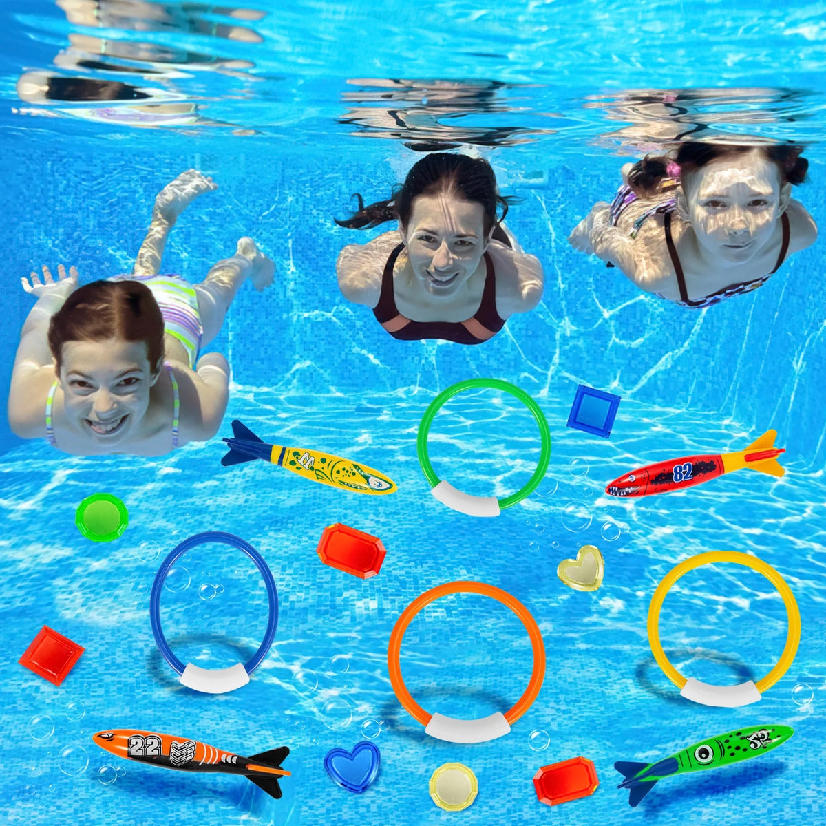 Swim Pool Diving Toys Water Rings Sticks Octopus Torpedo Balls B661