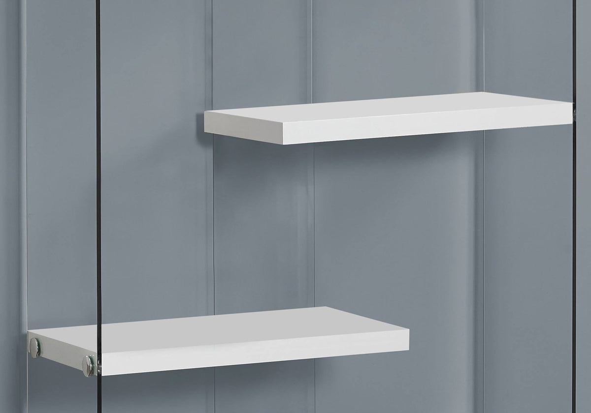 Tempered Glass Bookcase Glossy White D6941