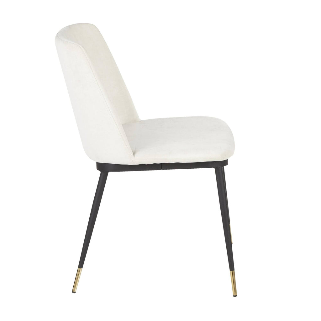 Black Metal Legs Cream Fabric Contemporary Chair O84197