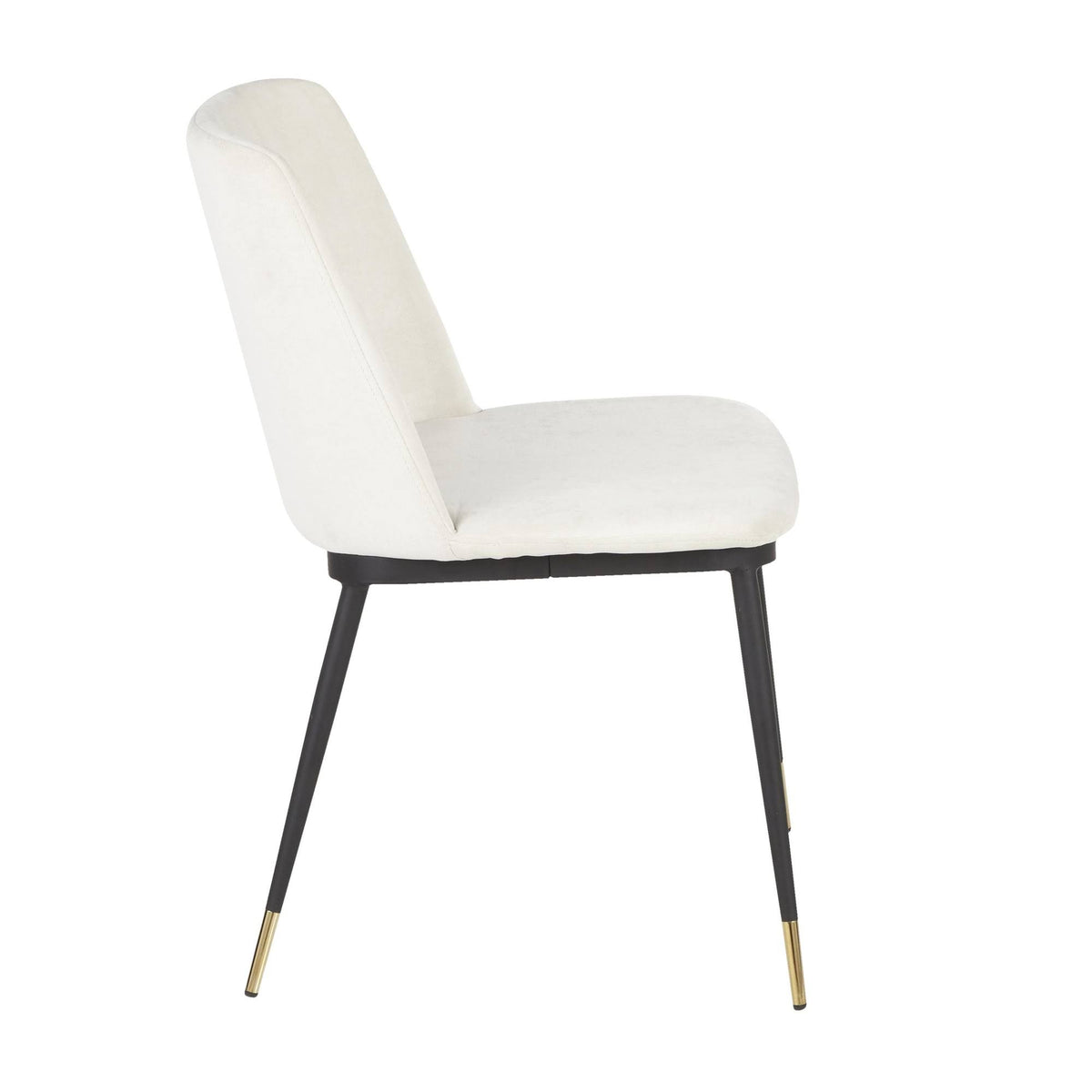 Black Metal Legs Cream Fabric Contemporary Chair O84197
