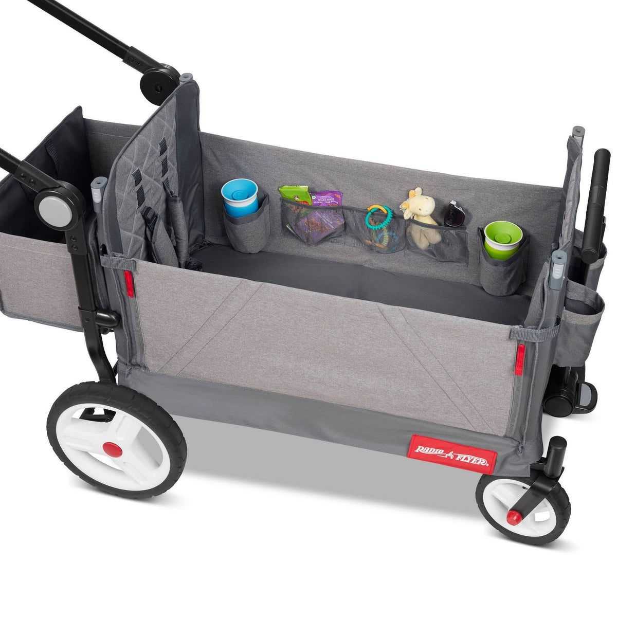 Grey Stroller Wagon with Canopy and Bag V660