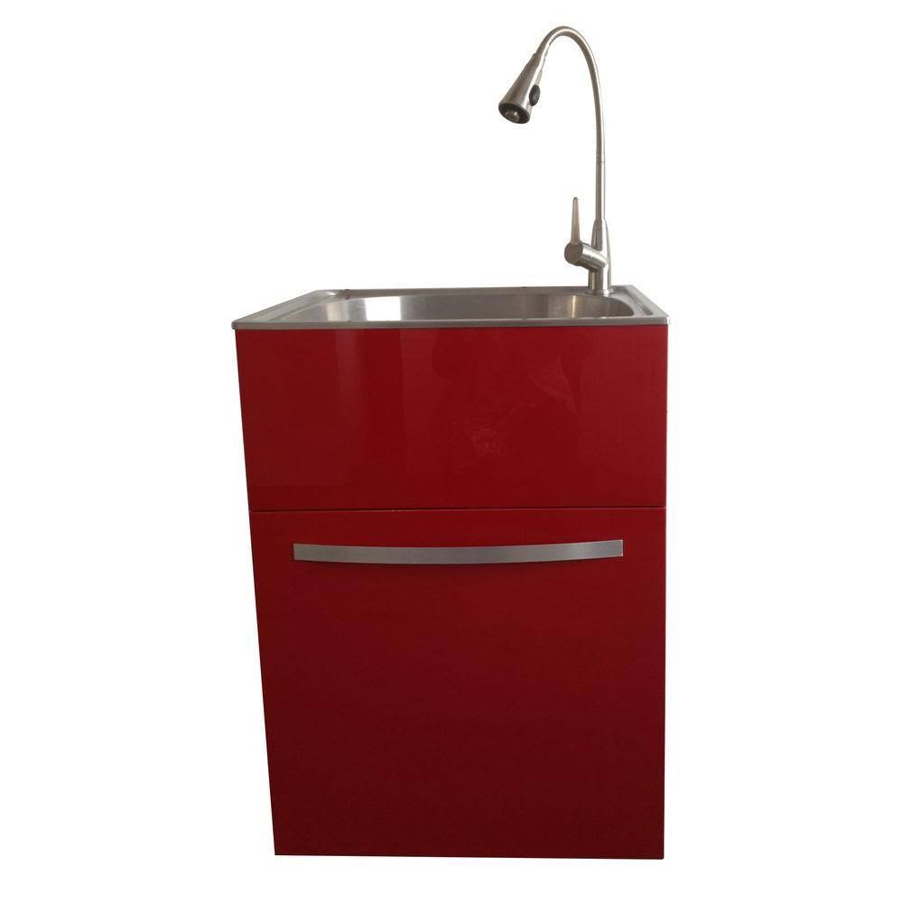 Stainless Steel Utility Sink and Drawer Cabinet W7648