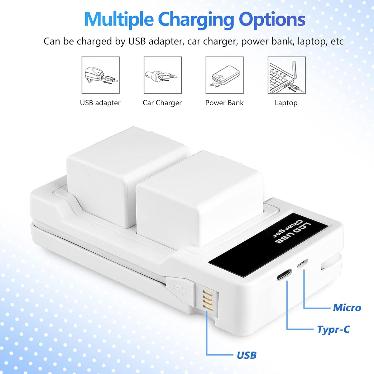 2-Pack 2580mAh Li-ion Rechargeable Batteries with Charger Station for Arlo Pro/Pro 2 Camera V615