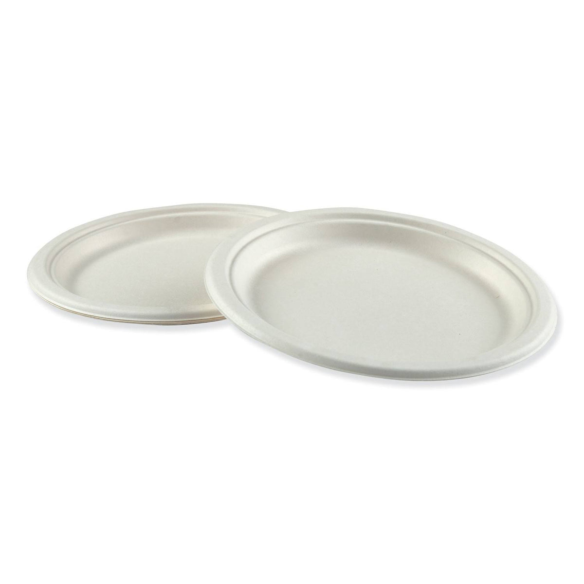 White 9 Diameter Bagasse Molded Fiber Plate U1347
