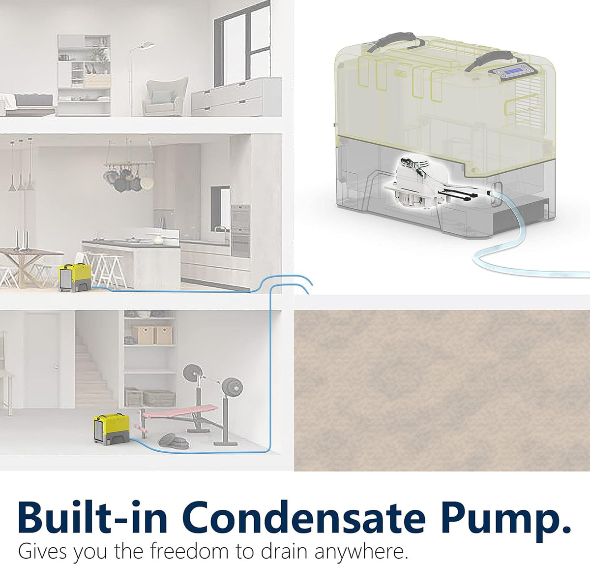 180 PPD Commercial Dehumidifier with Pump Drain Hose T46062