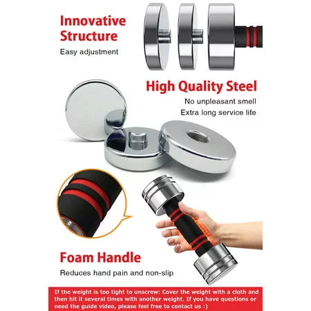Adjustable Dumbbells Pair Steel Weight Set with Foam Handle Z53705