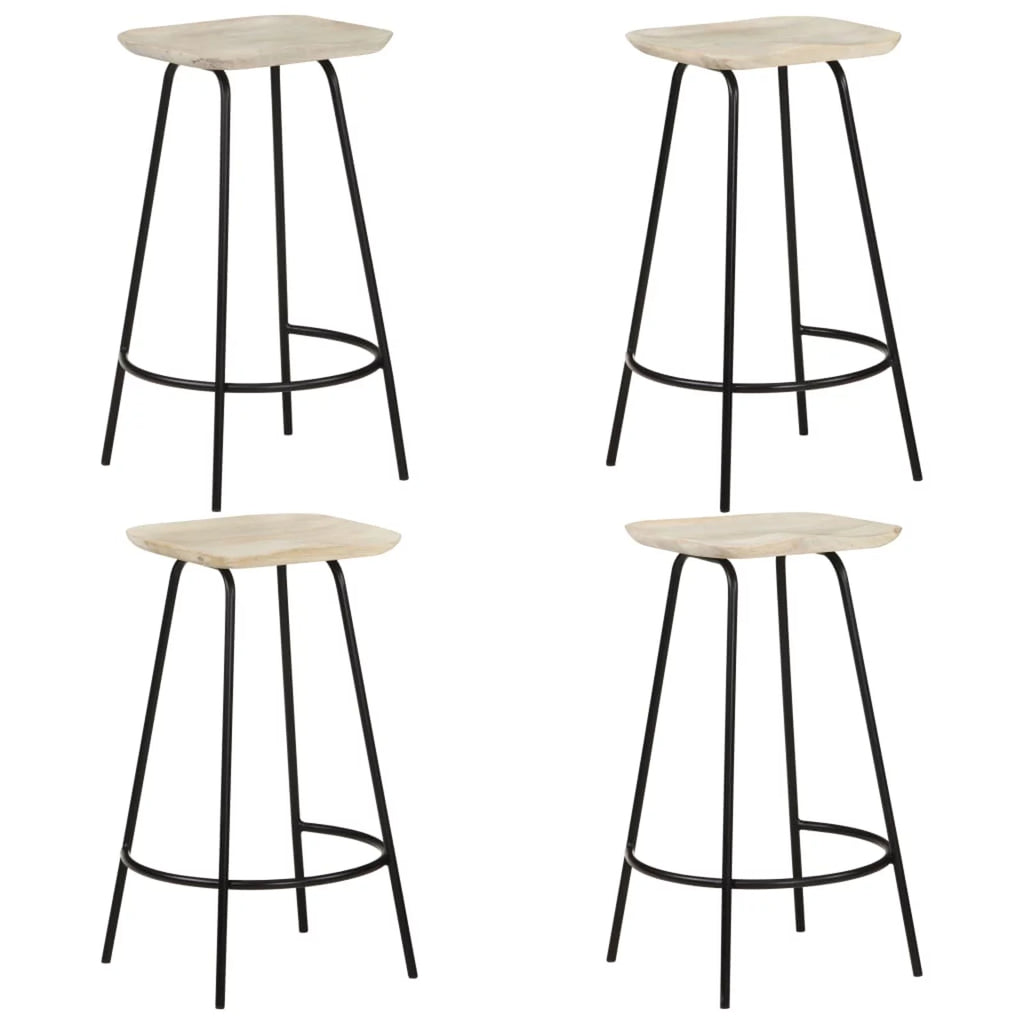 Solid Mango Wood Bar Stools 4 pcs Y45329