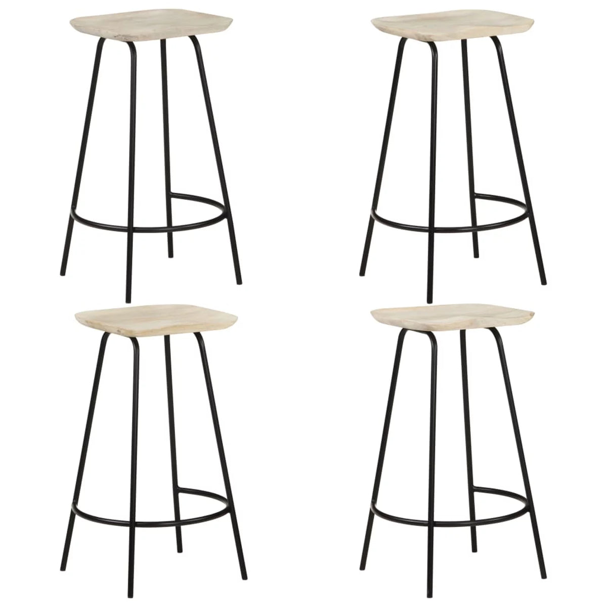 Solid Mango Wood Bar Stools 4 pcs Y45329