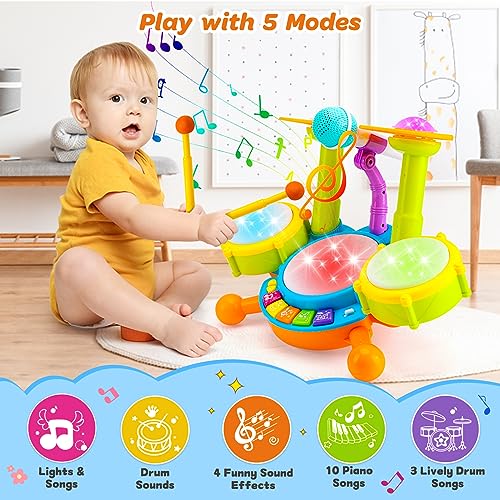 Kids Drum Set with Microphone C93074