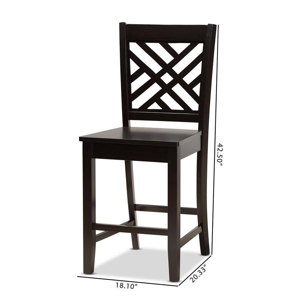 Walnut Brown 2-Piece Counter Stool Set X334371