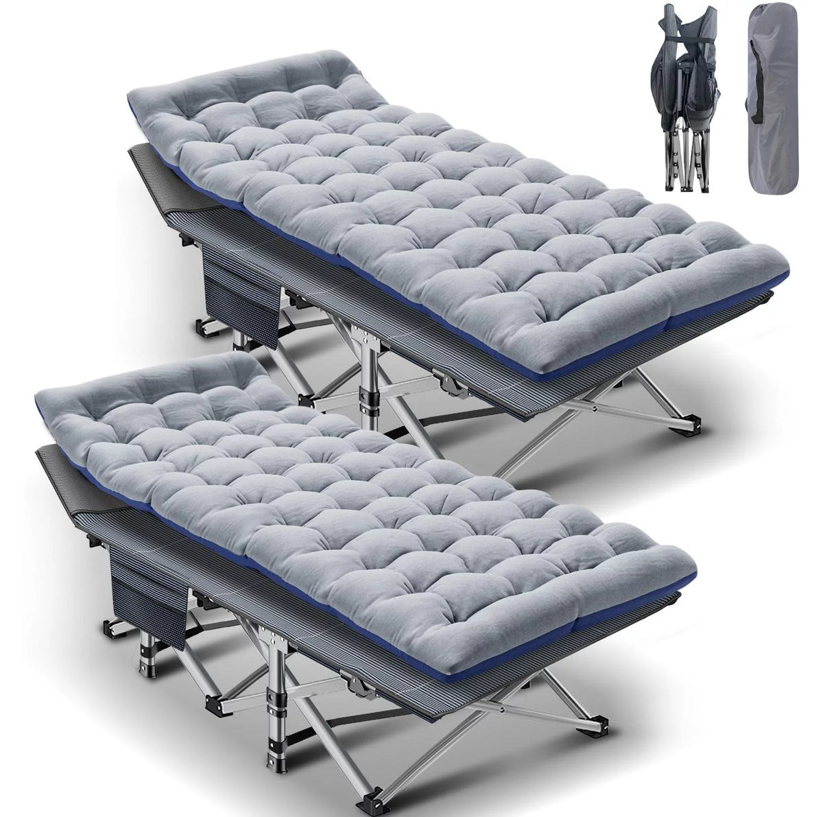 Folding Camping Cot with Cotton Pad & Carry Bag Z9547