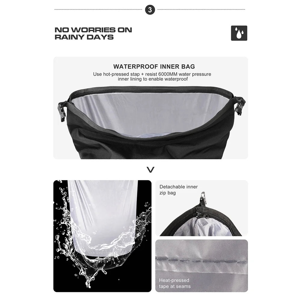 20L Polyester Motorcycle Side Saddle Bag with Removable Waterproof Inner Bag X216225
