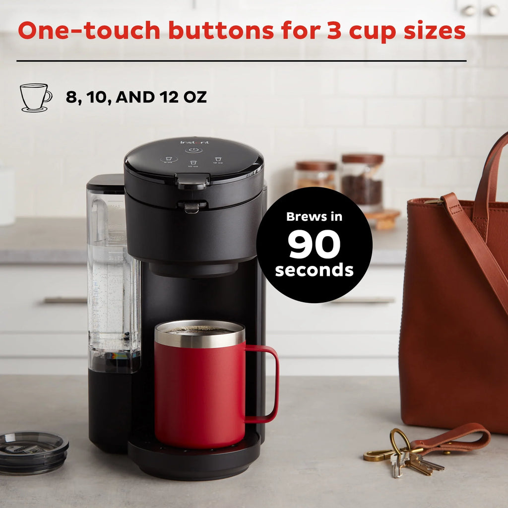 2-in-1 Single Serve Coffee Maker, Black A486667