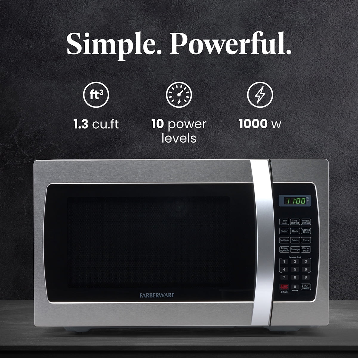 1000 Watts 1.3 cu ft Stainless Steel Microwave Oven G715637