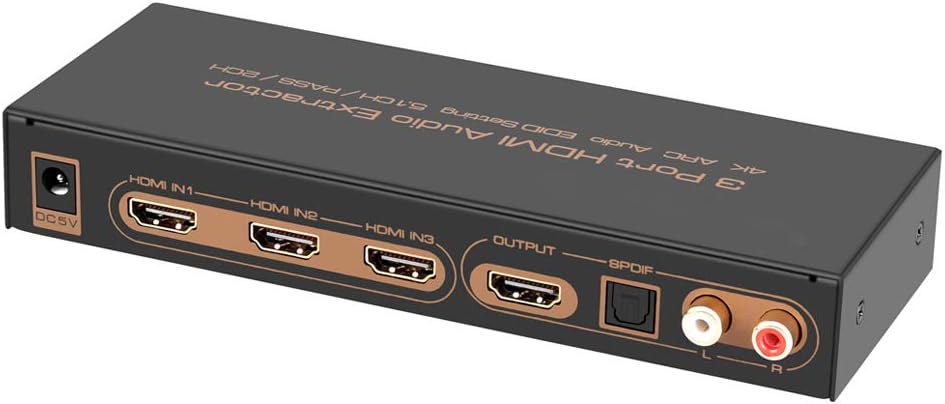 3 Port HDMI Audio Extractor Splitter with Remote A376414