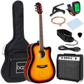 41in Full Size Acoustic Electric Cutaway Guitar Set with Amp, Capo, E-Tuner, Case Z186