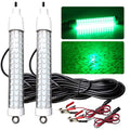 2Pcs Underwater Night Fishing Light, 12V 10.5W 120LED 1000 Lumen Green Submersible Fishing Light P2397