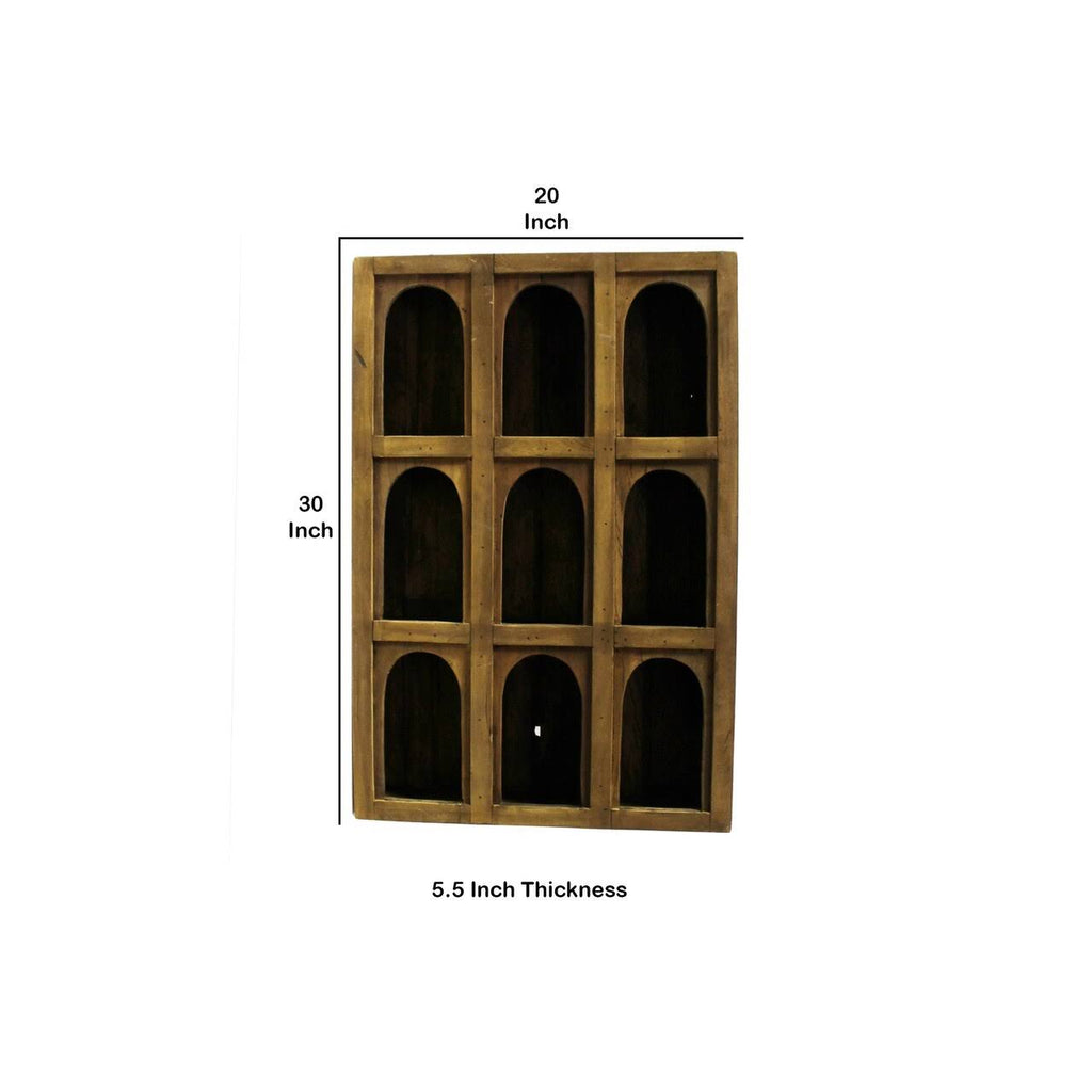 Reclaimed Wood 9 Arched Opening Display Case E238325