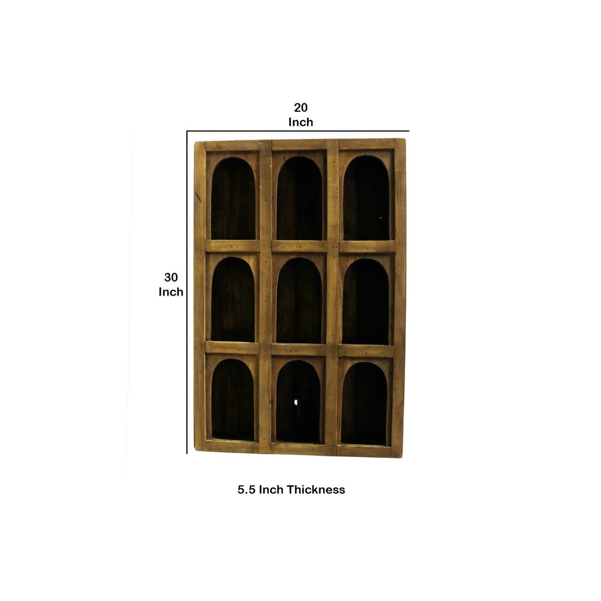 Reclaimed Wood 9 Arched Opening Display Case E238325