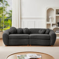 87.7" Gray Teddy Upholstered 3 Seater Sofa with 5 Pillows W780