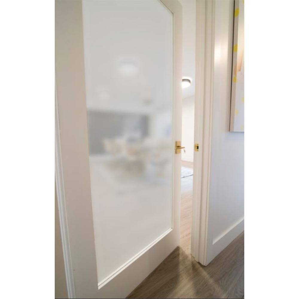 1-Lite Satin Etch Solid Core MDF Primed Interior Door Slab Y397640