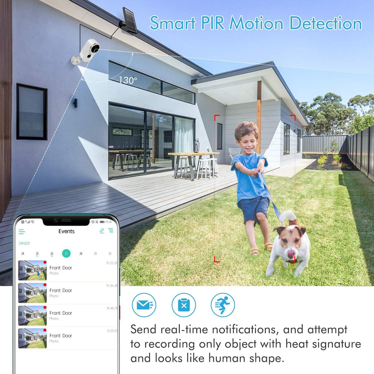Outdoor Solar Security Camera Wireless 1080P Rechargeable Battery Powered WiFi Camera 2 Way Audio HD Video Wirefree IP Camera Motion Alarm Home Surveillance Camera System L537127