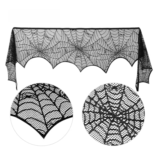 Black Lace Spider Web Fireplace Scarves J676259