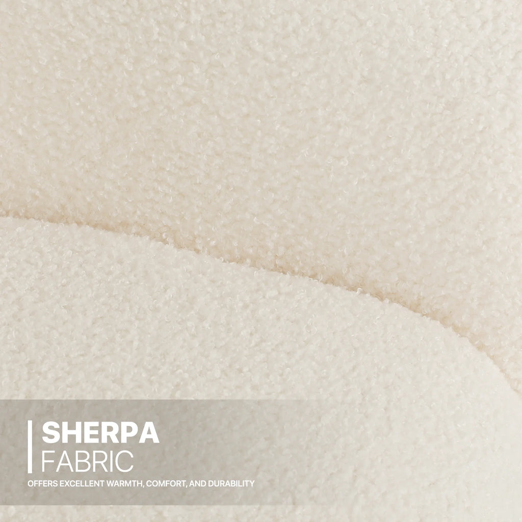Cream Sherpa Upholstered Accent Chair C585
