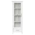 White Wooden Linen Cabinet with Drawer E286108