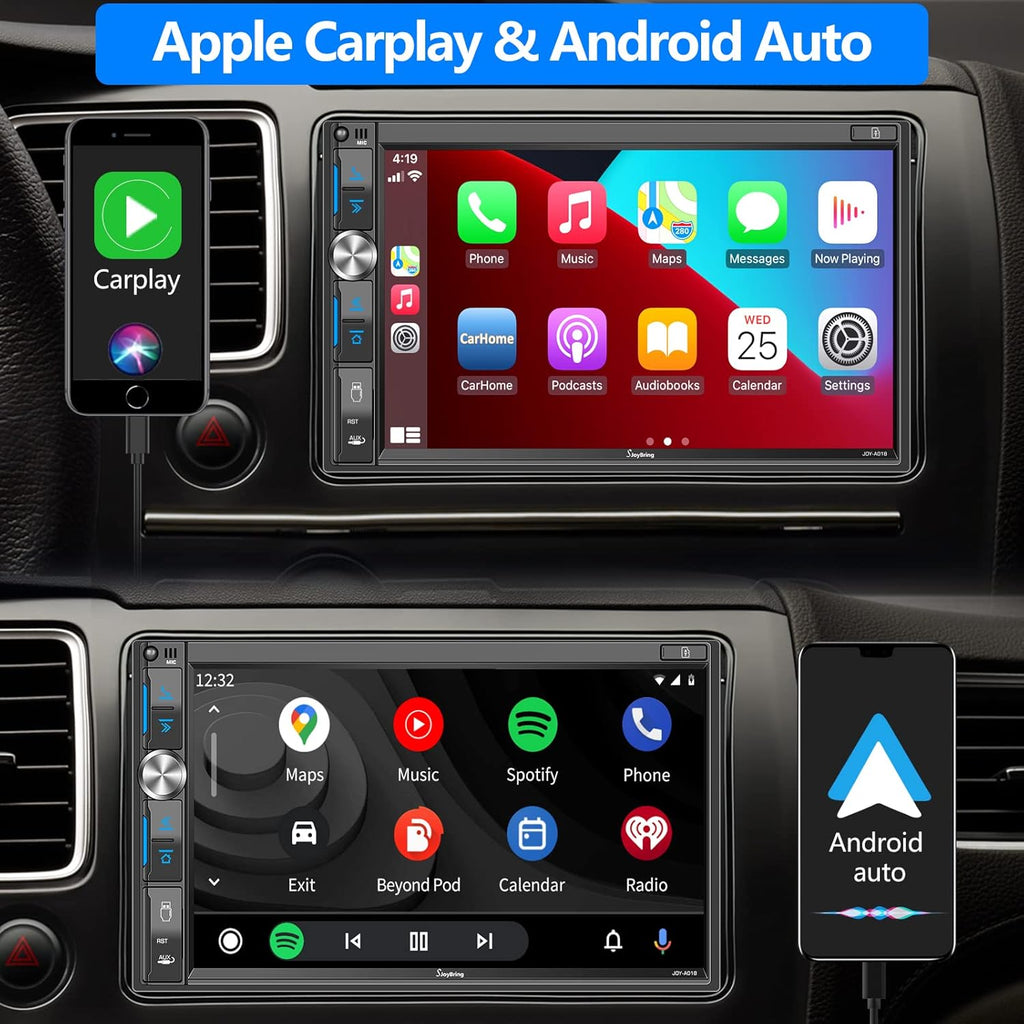 Double Din Car Stereo with 7 HD Touchscreen, Bluetooth 5.2, Backup Camera D31624