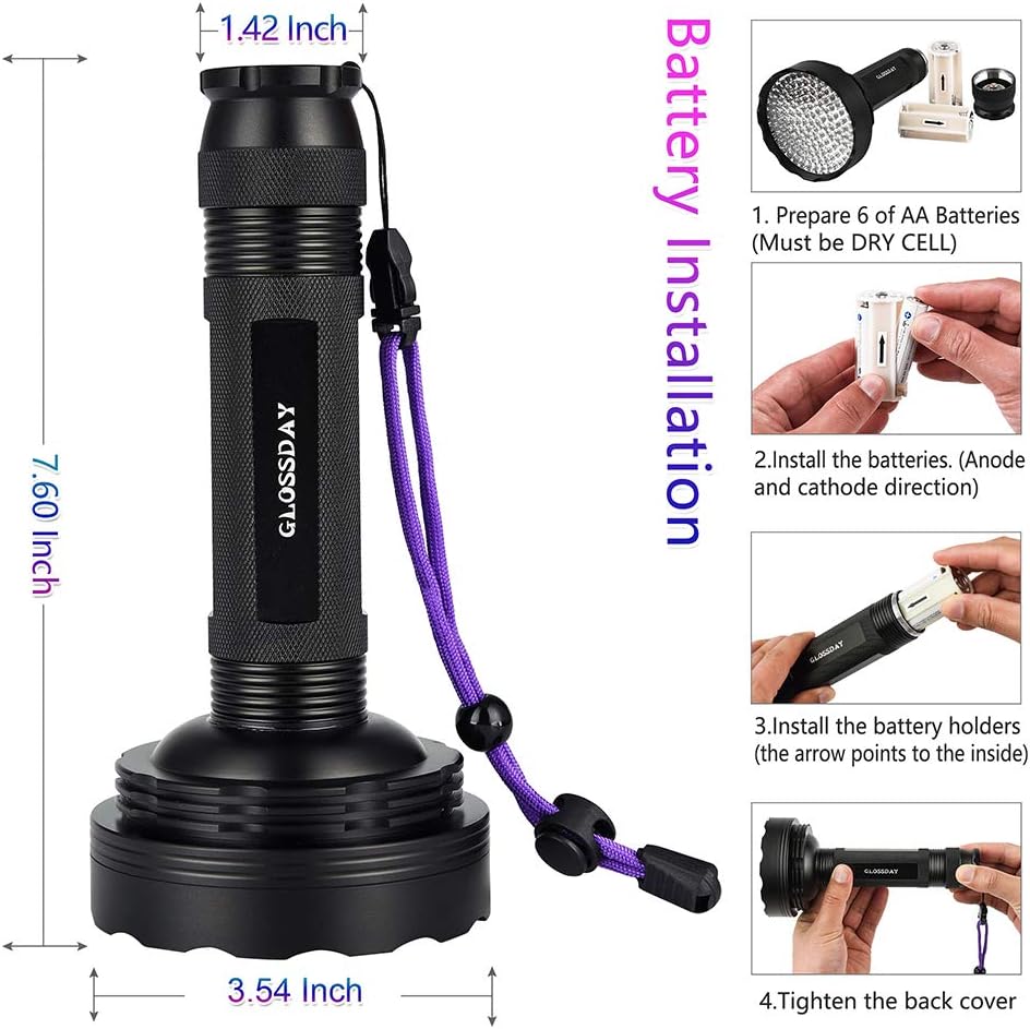 128 LED UV Flashlight, Pack of 2 P8274
