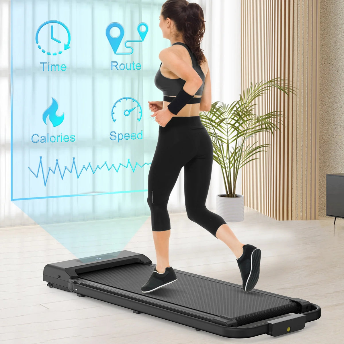 2 in 1 Under Desk Folding Treadmill, 6.25 MPH, 265 Lb Capacity D327353